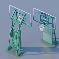 Green Portable Basketball Hoops Featuring Clear Backboards White Rims and Sturdy Frame