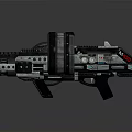 Futuristic Sci Fi Weapon With Metallic Structure Black Handle And Blue Details
