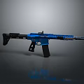 Modern Tactical Rifle With Blue And Black Finish Ergonomic Grip And Picatinny Rail