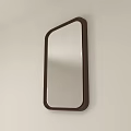 Rectangular Wall Mounted Mirror With Dark Frame On Light Colored Wall 3d model