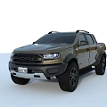Ford Gold Off Road Style Pickup Truck With Black Wheels And Roof Rack