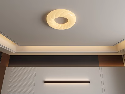 Modern Ceiling Light With Circular Design In Room 3d model
