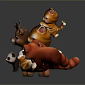 Cute Animal Characters Collection Featuring Deer Pandas Kittens Tigers And Reflections
