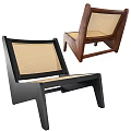 Modern Leisure Chair With Wooden Frame And Woven Seat Backrest Design