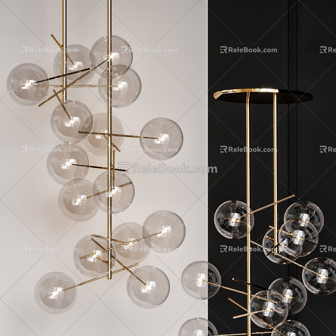 Modern Chandelier Combination Modern Lamp Chandelier Ceiling Lamp Lighting Appliance Art Furniture Light Luxury Bulb Shaped 3d model