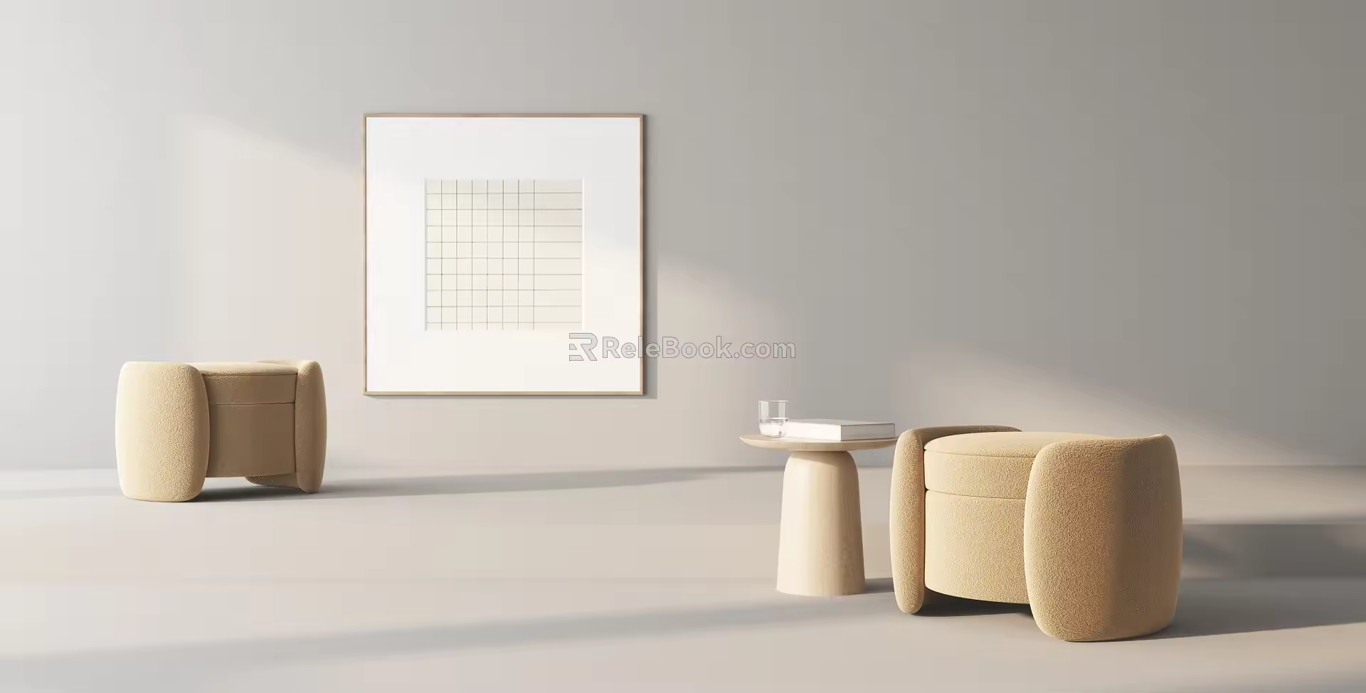 Modern sofa stool 3d model