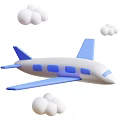 Blue And White Space Shuttle Flying Through Clouds In Space Exploration View