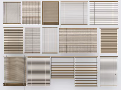 Various Modern Window Blinds With Different Styles Materials And Color Options For Home Use 3d model