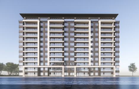 New Chinese-style Residential Building Small High-rise Residential Building 3d model