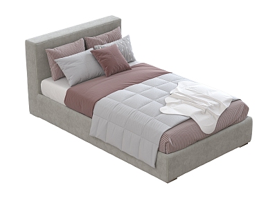 Modern Single Bed 3d model