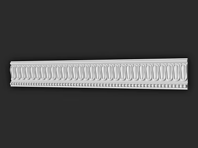 White Decorative Architectural Component With Wavy Pattern And Ornamental Edge 3d model