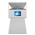 White Projection Monitoring Display Cabinet With Transparent Cover And Blue Pattern Screen
