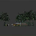 Serene Garden Area Featuring Central Fountain Trees Benches And Colorful Flower Beds