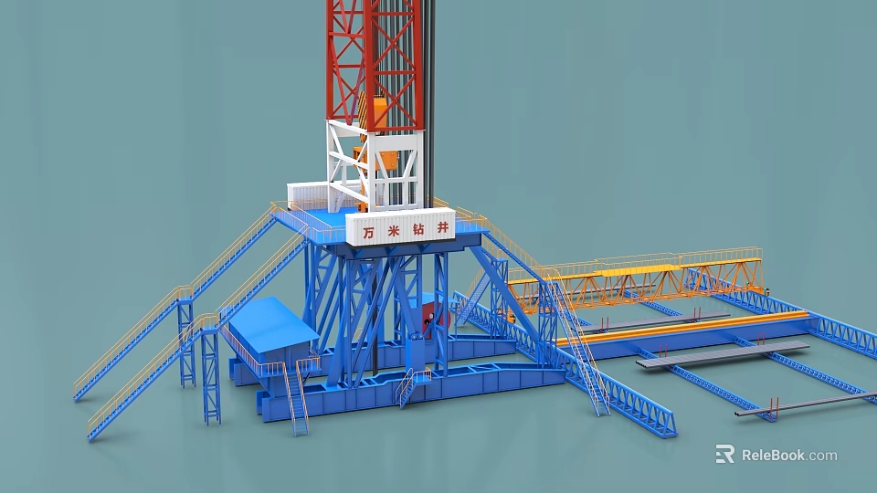 Advanced 10000 Meter Deep Drilling Rig Industrial Equipment Platform Structure 3d model 
