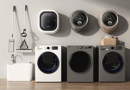 washing machine wall mounted washing machine mini washing machine mop pool dryer mop 3d model