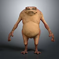 Game Movie Character Frog Like Creature With Bulging Belly Textured Skin Standing Posture