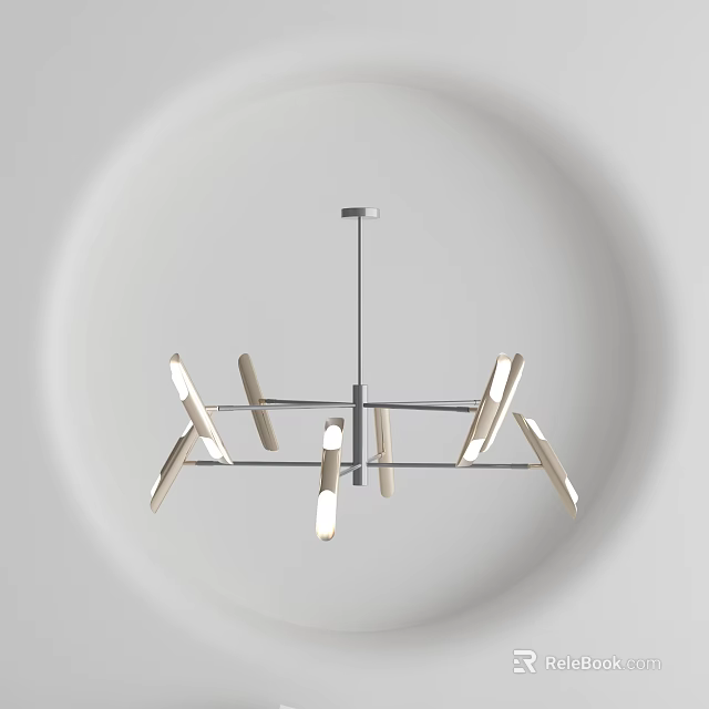 Modern Chandelier With Sleek Metal Frame And Multiple Light Arms 3d model