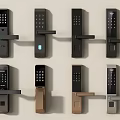 Password lock fingerprint lock anti-theft door password lock smart lock door handle anti-theft door lock entry door lock 3d model