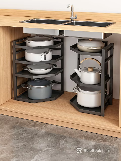 Modern Multi Tiered Bathroom Cabinet Rack For Toiletries Storage And Organization 3d model 
