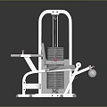 White Seated Fitness Equipment With Adjustable Seat Weight Stack And Pink Accents