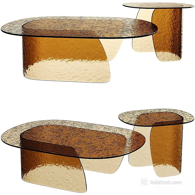 Unique Modern Dining Table With Round Wooden Top And Stylish Metal Base 3d model 