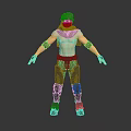 3D Male Warrior Character With Headscarf Mask Arm Guards And Tactical Combat Boots