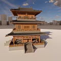 Chinese ancient building antique building attic ancient building attic 3d model