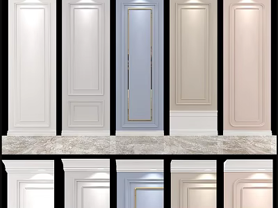 Modern Interior Wall Panels With Various Colors And Stylish Designs For Home Decoration 3d model