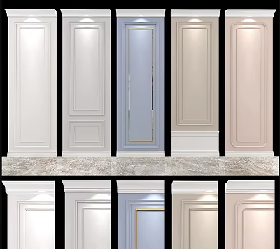 Modern Interior Wall Panels With Various Colors And Stylish Designs For Home Decoration 3d model