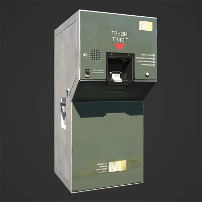 Commercial Treasury Trash Disposal Equipment Green With Trash Slot For Use 3d model