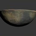 Ancient Carved Pottery Bowl With Red Black Patterns And Traditional Sculpture Design