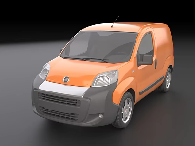 Orange Compact Van Exterior Design With Modern Vehicle Style Features 3d model