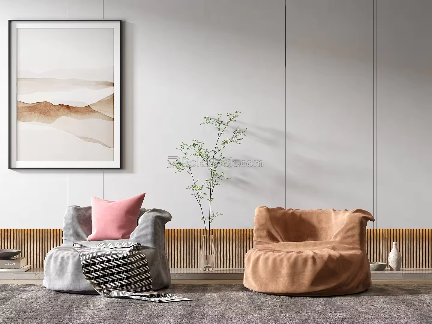Modern Single Sofa Casual Lounge Chair Sofa Combination 3d model