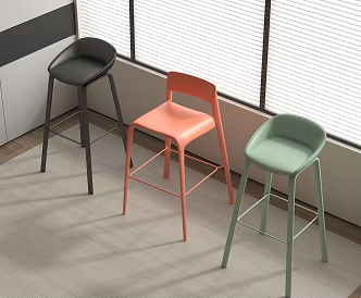 Modern Simple Bar Chair Dining Chair Leisure Chair 3d model