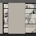 Bookcase Decorative Cabinet Locker 3d model