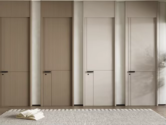 Modern swing door single door bedroom door 3d model