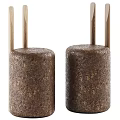 Modern Textured Stools With Natural Wooden Legs And Minimalist Design