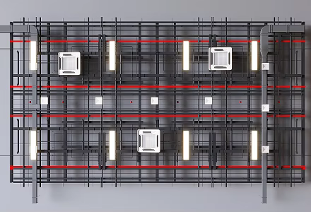 Industrial Air Duct Ceiling Air Conditioning Duct Ceiling Ventilation Fire Duct Ceiling 3d model