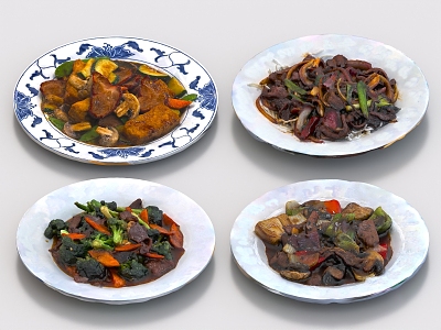 Food Cooked Food Soup Chinese Cuisine Sichuan Cuisine Hunan Cuisine Small Fried Meat Braised Beef Small Fried Beef model