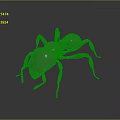Detailed Metallic Ant Model With Shiny Texture On Black Background
