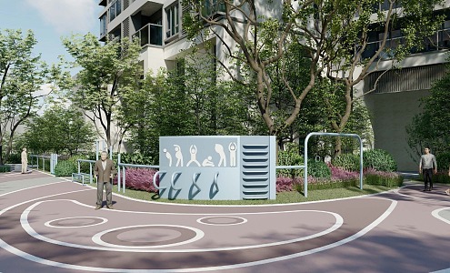 Modern Community Landscape Outdoor Youth Fitness Area Sports Fitness Area 3d model