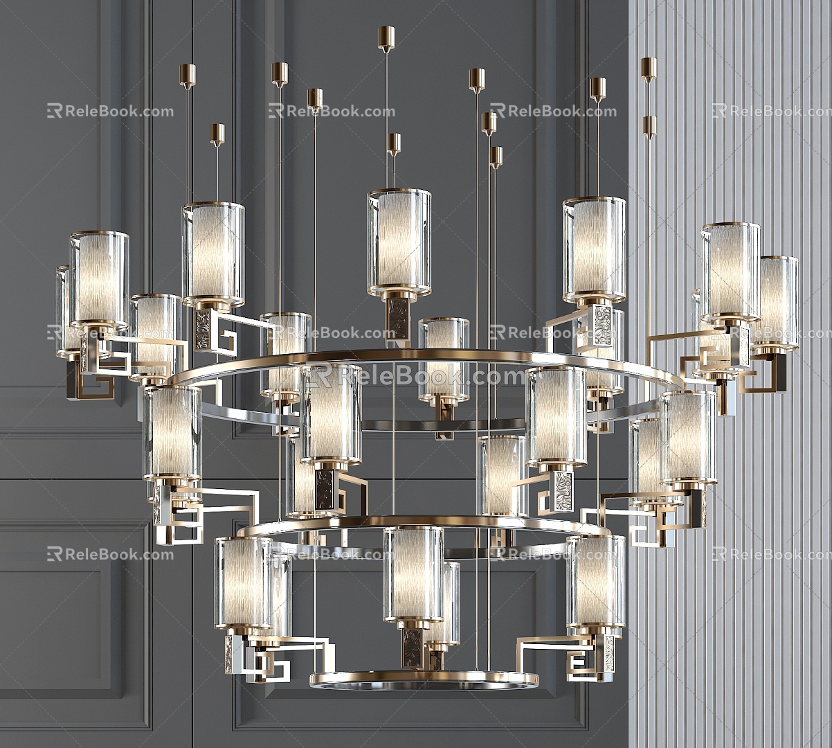 New Chinese Chandelier 3d model