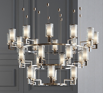 New Chinese Chandelier 3d model