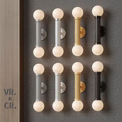 Modern Decorative Wall Lamps In Gray Silver Gold Black With Spherical Design 3d model