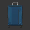 Blue Hard Shell Travel Suitcase With Durable Rolling Wheels And Telescopic Handle 3d model
