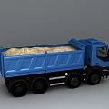 Blue Utility Dump Truck With Tipping Bed For Heavy Duty Construction Use