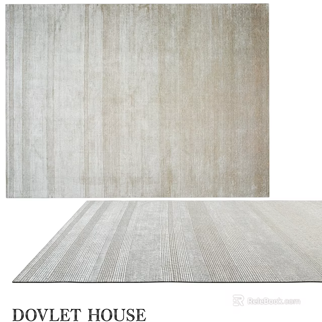 Light Colored Square Carpet With Textured Striped Pattern For Modern Interior 3d model 