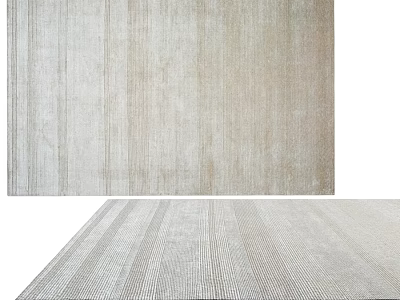 Light Colored Square Carpet With Textured Striped Pattern For Modern Interior 3d model
