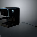 Modern Sleek Black Coffee Machine With Control Knob Drip Tray And Power Cord