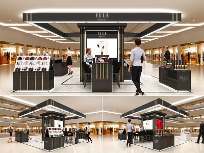 Modern Counter Design Counter Shelf Counter Scene Shopping Mall Counter Cosmetic Shop Beauty Shop Multi-point Cosmetic Island Cabinet Beauty Cabinet 3d model